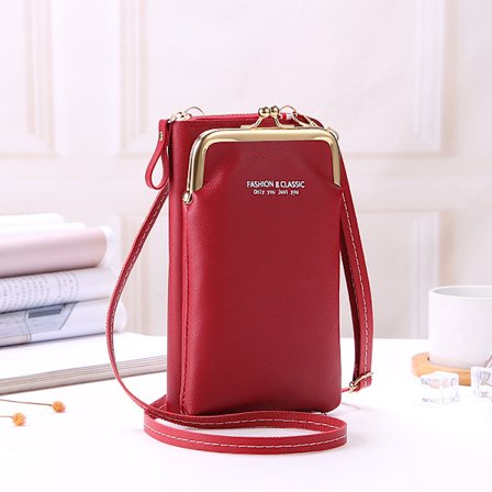 Mobilväska Plånbok Korthållare Väska med axelrem Svart - on stock