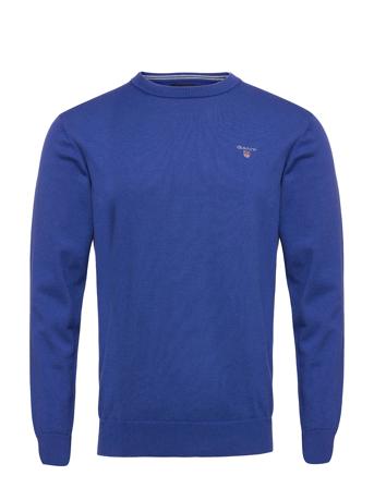 Classic Cotton C-Neck Neulepaita Pyöreä Kaula-aukko Sininen GANT