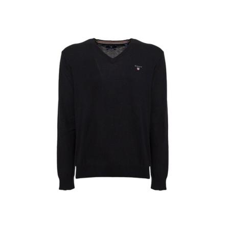 Gant Pull Col V Sort, Herre Strik