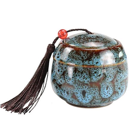 2,4 tums keramik husdjursurna med tofs (blå)