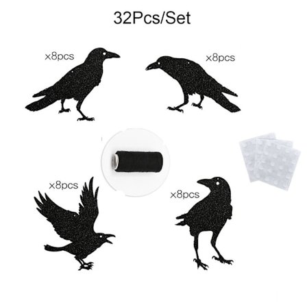 24/32/35 st Svart kråka hängande papper fågelbur dekorationer
