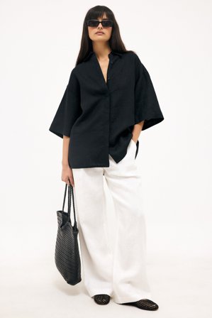 Premium Selection Tailored Wide Leg Linen Pants - Linned bukser - Hvid - EU 36