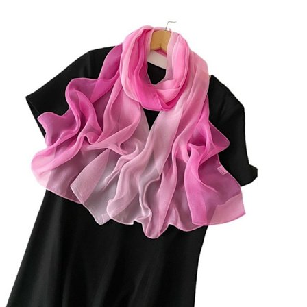 Skinnende sjal: Elegant perlechiffon tørklæde Pink