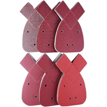 48 st Sandpapper för mus, 140mm Sandpapper, 4 Hål, 8 x 40/60/80/120/240 Korn
