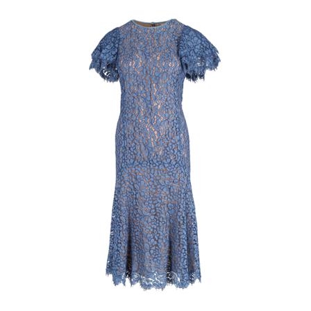 Michael Kors Pre-owned, Lace Short Sleeve Dress Blauw, Dames, Maat:ONE Size