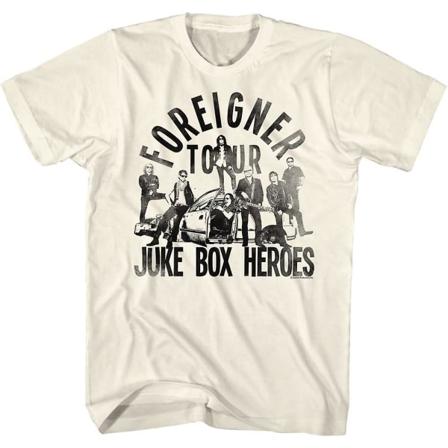 Foreigner 80-talls Rockeband Foreigner Tour Juke Box Heroes Vintage Style Voksen T-skjorter med korte ermer Grafisk T-skjorter, voksen, S-3xl Off-
