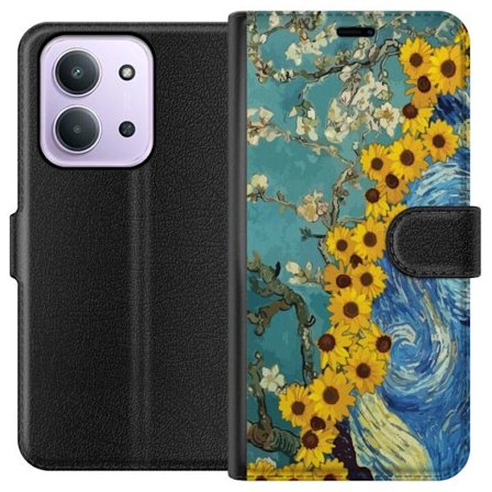 Yhteensopiva Lompakkokotelo Xiaomi Redmi 15C Van Gogh auringonkukka juliste Starry Night taiteellinen kukkia taiteellinen maalaus retro taidetta muoto