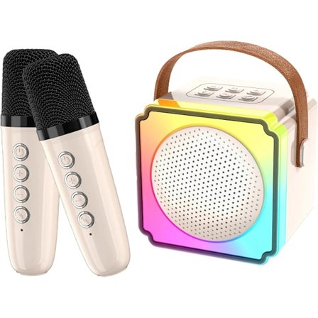 Mini Karaoke-maskine til børn med 2 trådløse mikrofoner, karaoke-maskinelegetøj til piger fra 6 år og opefter YEMAESRE