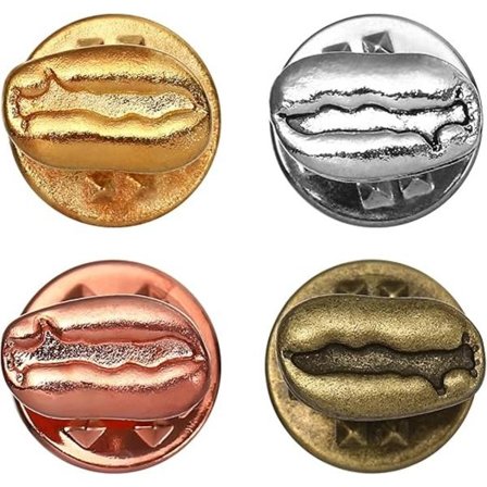4 st kaffebönor formade brosch metall pin present dekor märken pin för ryggsäck