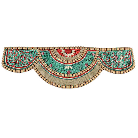 Vintage Dame Metal Perlebesat Elastisk Bredt Bælte Rem Multi Farve Taljebånd Boho Stil Talje Korset til Kvinder Slankende Bælte Grøn