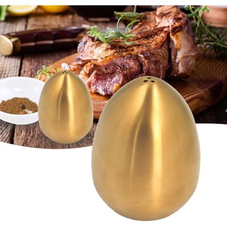 Eggformede salt- og pepperbøsser, saltbøsse i rustfritt stål, søte krydderbøsser, salt- og pepperdispenser