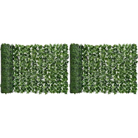2x Konstgjord Murgröna Insynsskydd, 300x50cm Konstgjord Häck och Falsk Murgröna Vinranka Blad D -YQ