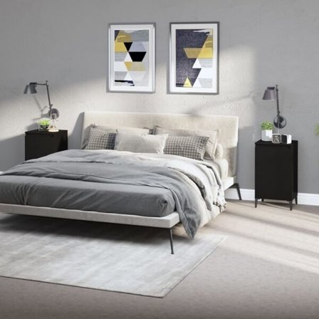 vidaXL Sängbord 2 st svart 40x35x70 cm konstruerat trä