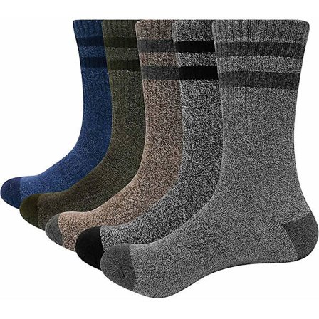 Miesten kävely- ja vaellussukat, paksut puuvillapehmusteiset crew-sukat, lämpimät kuntosali-, golf- ja urheilusukat