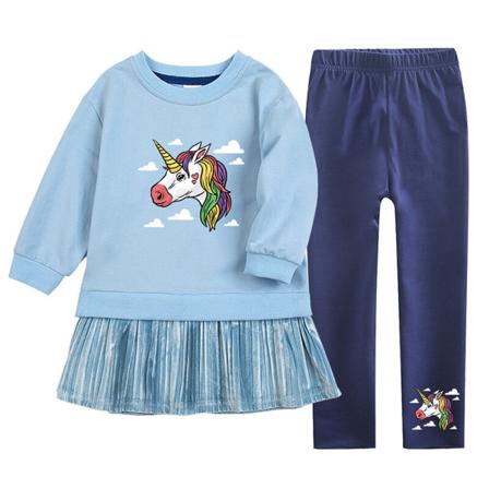 Girls Swing Sweatshirt Klänning+ Byxor Långärmad 115 Delar Outfit