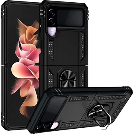 Kompatibel med Samsung Galaxy Z Flip 3 Case, [Militær Gra