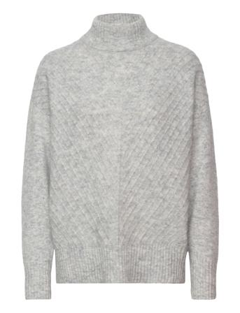 Slfsif Sisse Ls Knit Highneck B Grey Selected Femme