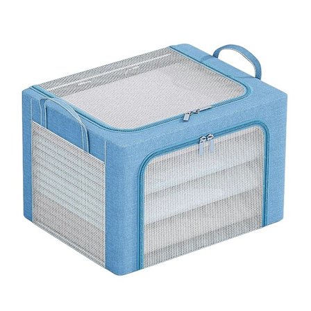 Stapelbar Förvaringslåda för Kläder med Fönster, Multifunktionell Zip-Väska för Leksaker