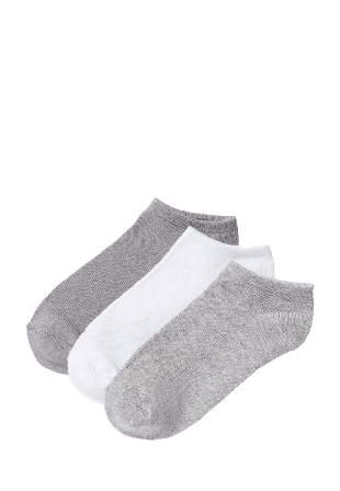 Å WOMAN Ankelstrumpor i bambumix, 3-pack Sockor Grå 36/38