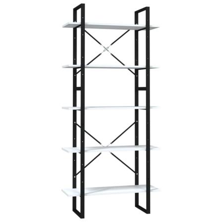Vidaxl Bokhylla 5 Hyllor Vit 80x30x175 Cm Spånskiva Vit