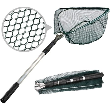 Fiskenet Teleskopisk Foldbart Sammenklappeligt Udtrækkeligt til Fugle Fisk Fangst Frigivelse Letvægts Bærbar Aluminium Legering Ramme Håndtag