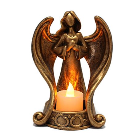 Engle Lysestager Vintage Engel Figurer Teelys Lysestager Begravelses Tribut Hjem Dekoration (FMY)