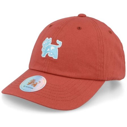 Hatstore - Röd unconstructed Keps - Arla Logo Eco Wash Rose Red Dad Cap @ Hatstore