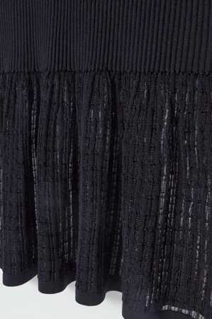 COS Women's Gonna Midi A Coste In Maglia A Pizzo in Blu