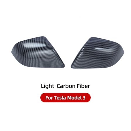 2 stk. Carbon Fiber Bil Side Spejl Dæk til Tesla Model 3 Model med ABS Udvendige Bil Tilbehør~00636