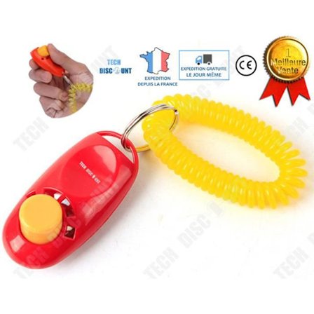 Klicker för hund - TECH DISCOUNT - Röd - Rösttränare - Utbildning - Junior