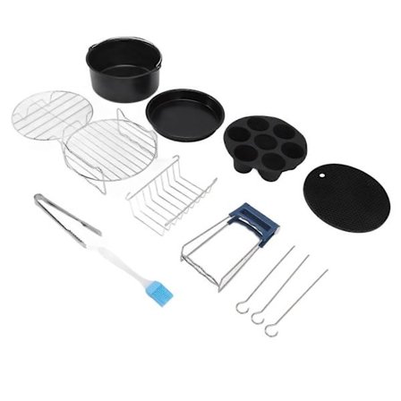 Air Fryer -lisävarustesetti ruostumattomasta teräksestä 18 cm - Lämmönkestävä ja helppo puhdistaa kotiin, keittiöön ja ravintolaan