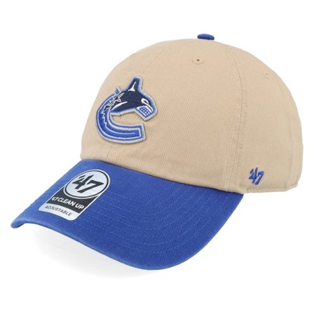 47 Brand - NHL - Beige - unconstructed - Cap - Vancouver Canucks NHL Tone 47 Clean Up Khaki/Blue Dad Cap - Hatstore