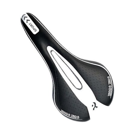 Blødt cykelsæde, vandtæt cykelsadel, motionscykelsæde, pude, sort og hvid