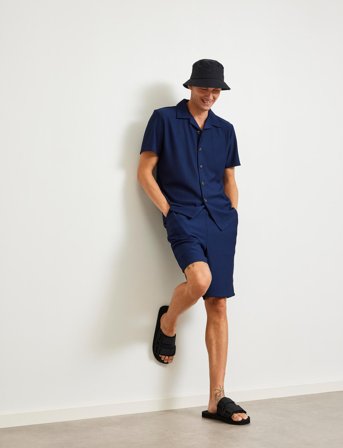 Selected Slhloose-Plisse Shorts Ex - Navy - XXL