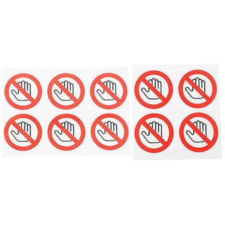 Vinyl Ikke Rør-klistremerke for sikkerhetspåminnelse arbeidsplass multi selvklebende advarsel 10 stk