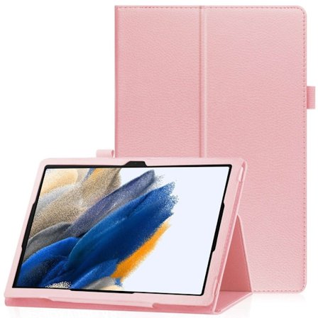 Vikbart fodral med Lichi-textur för Samsung Galaxy Tab A8 10.5 (2021) - Rosa