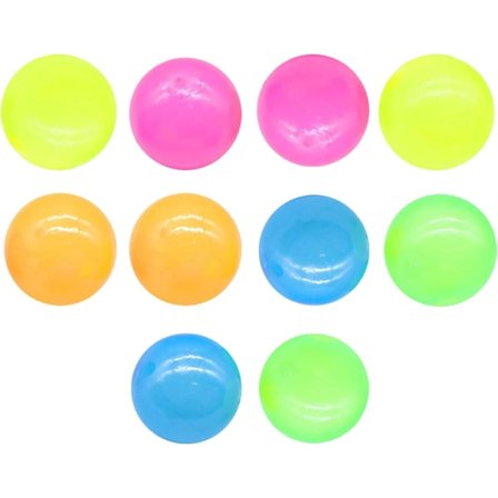 10 st Glorbs Bollar, Glow in The Dark Lysande Fluorescerande Stressbollar, Ångestlindring (Slumpmässig Färg, 4,8 cm)