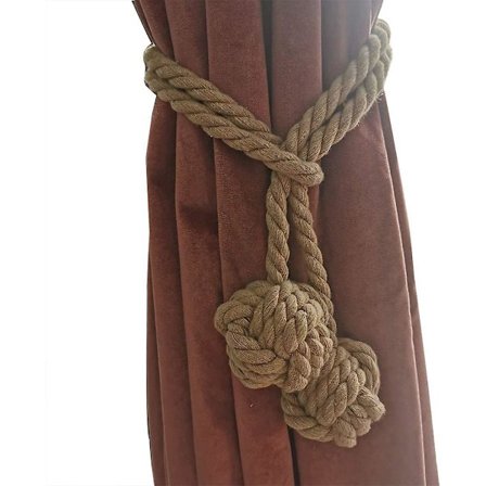 2 st Draperi Hållare Hand Stickade Flätade Gardinband