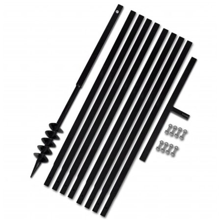 vidaXL Jordborr 80 mm Stål inkl. förlängningsrör 9 meter