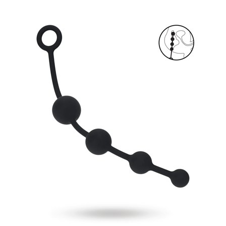 Curved Silicone Anal Beads - Black - Vuxen.se - Analkulor