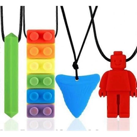 TCGG - Tyggiskjede for barn med ADHD, tyggekjede for tanndannelse, 4-pakning, tyggeringer for babyer, tyggekjede for barn og voksne