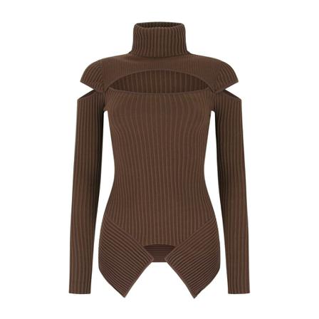 Andrea Adamo Turtlenecks Brun, Dame Rullekraver