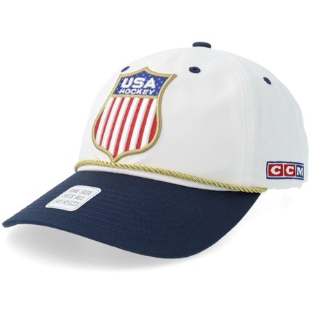 CCM - Weiss unconstructed Cap - Flag Team Usa Baseball Cap White/Navy Dad Cap / Unconstructed @ Hatstore