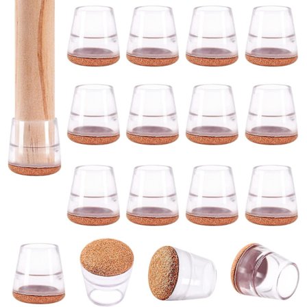 Stolebenbeskytter Anti-scratch og støjreducerende Stolefodspuder Silikonestolepude Stolepudebeskytter Parket Transparents 16 stk 20mm
