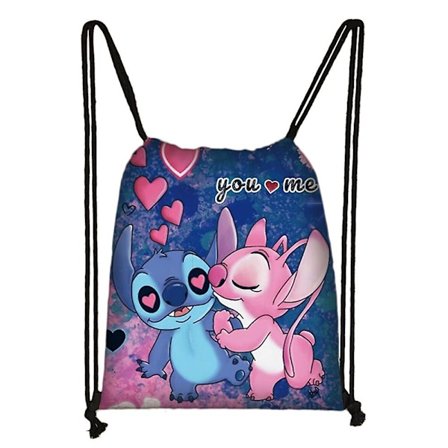 Disney Lilo & Stitch Trykk Snøring Bag Barn Gutter Jenter PE Sport Svømming Skole Ryggsekk Reise Ryggsekk(4)