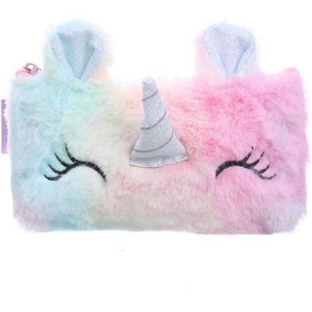 1 stk. Unicorn Penalhus Plys Unicorn Taske Sød Makeup Taske Kosmetik Taske Stor Papirvare Taske til Piger Børn