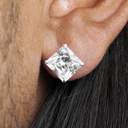 Square 10mm Zirconia Earring for Men - Stud earrings