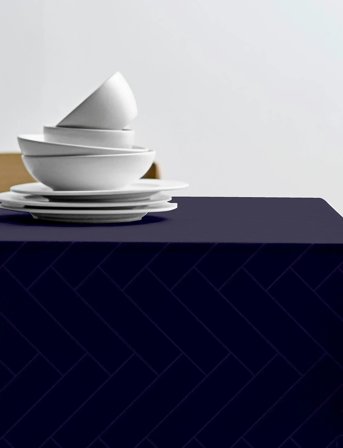 Södahl | Dug 140X370 Tiles Damask Indigo | 140X370CM