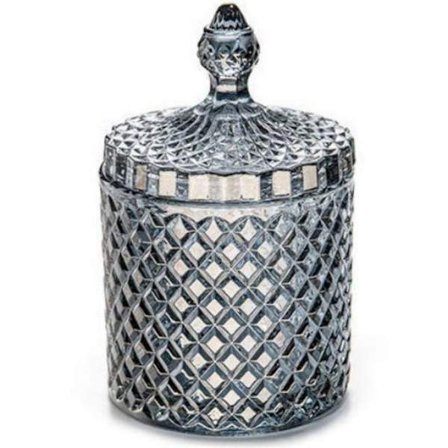 300/600ML Glas Opbevaring dåse Diamantslikæske GRÅ 600ML