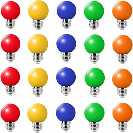 20 st 3w E27 Färg LED-lampa, 100lm, 220v, 180(4 per färg)